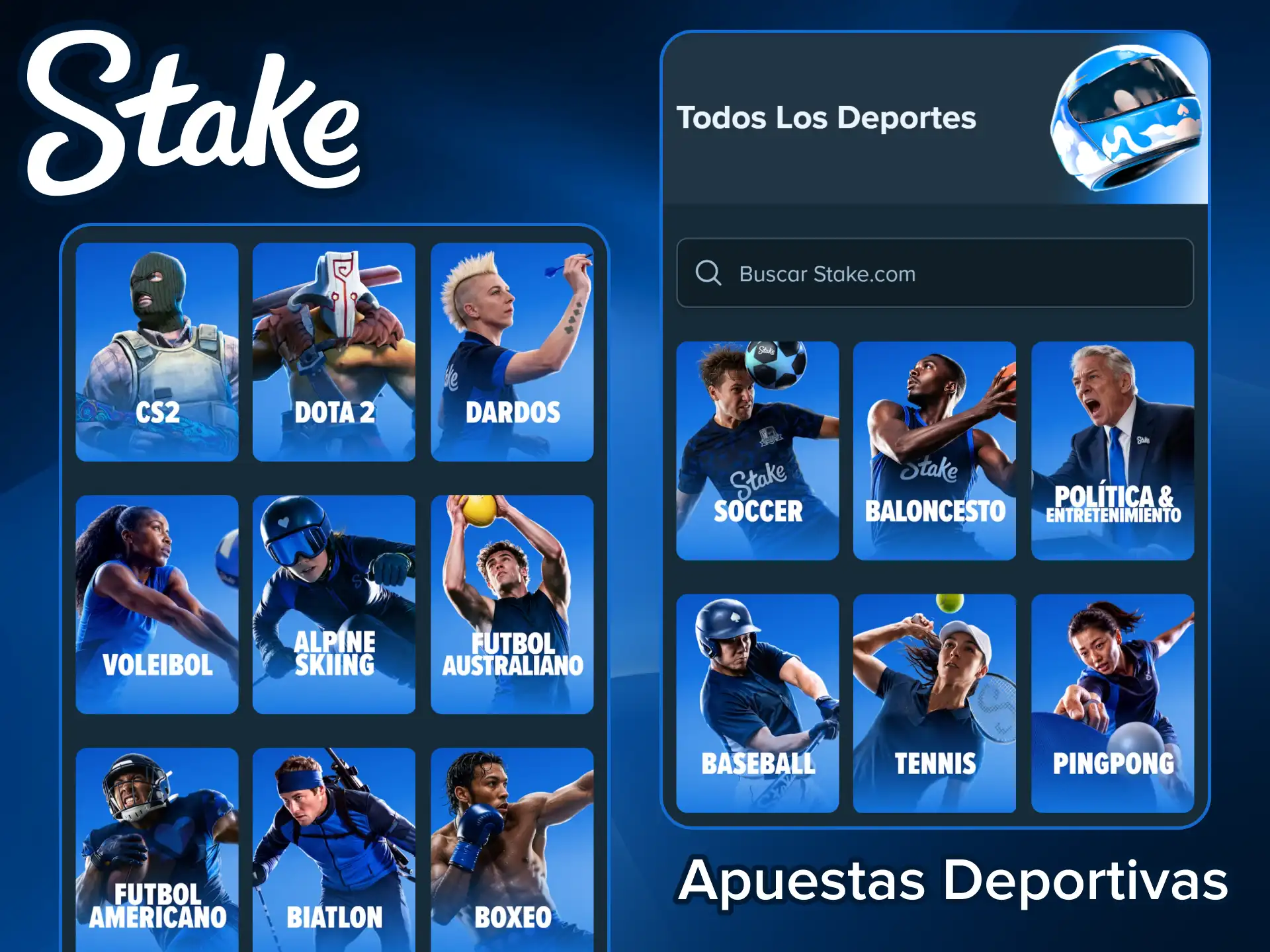Apuesta en tus deportes favoritos con las mejores funciones de Stake.