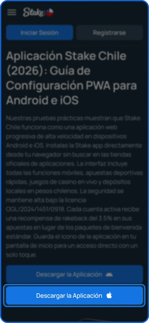Haz clic en este botón para obtener la aplicación de Stake para iOS.