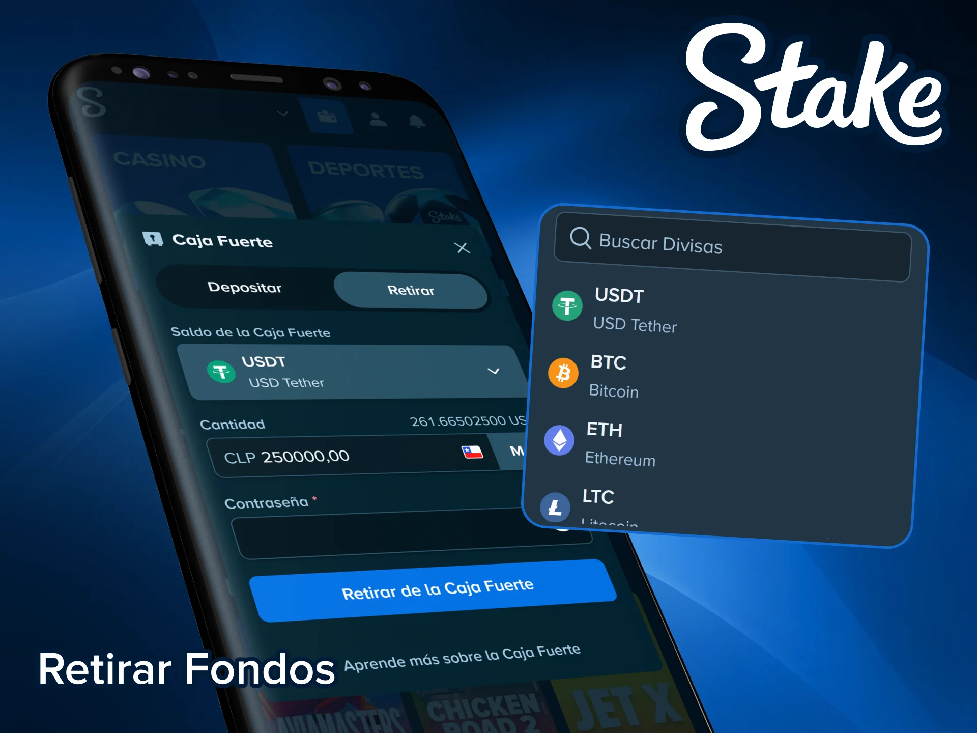 Retira tus ganancias de Stake de forma rápida a través de la app.