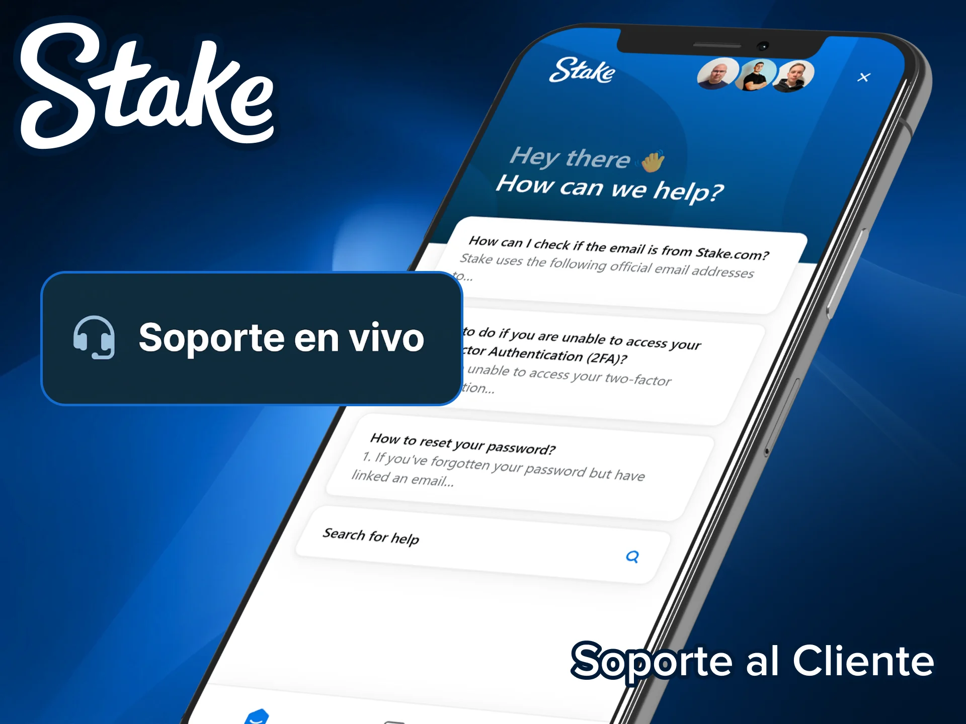 Contacta al soporte al cliente de Stake para resolver tus dudas.