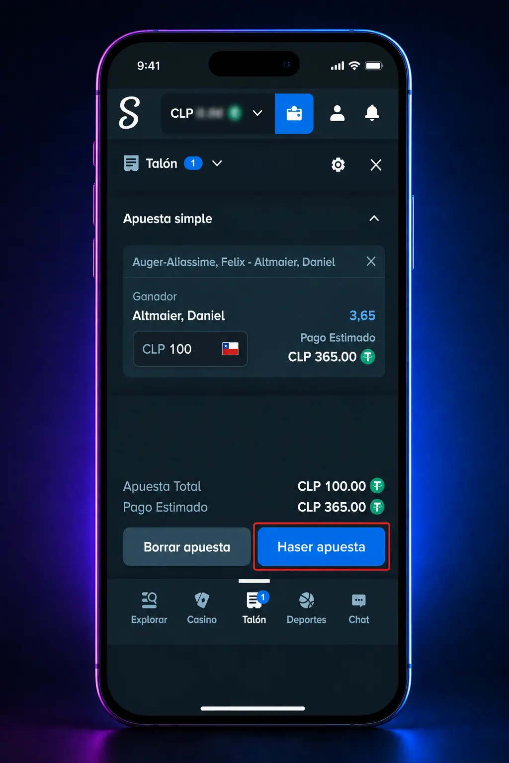 Guía en 5 pasos para registrarse y apostar en fútbol en Stake Chile desde el sitio web