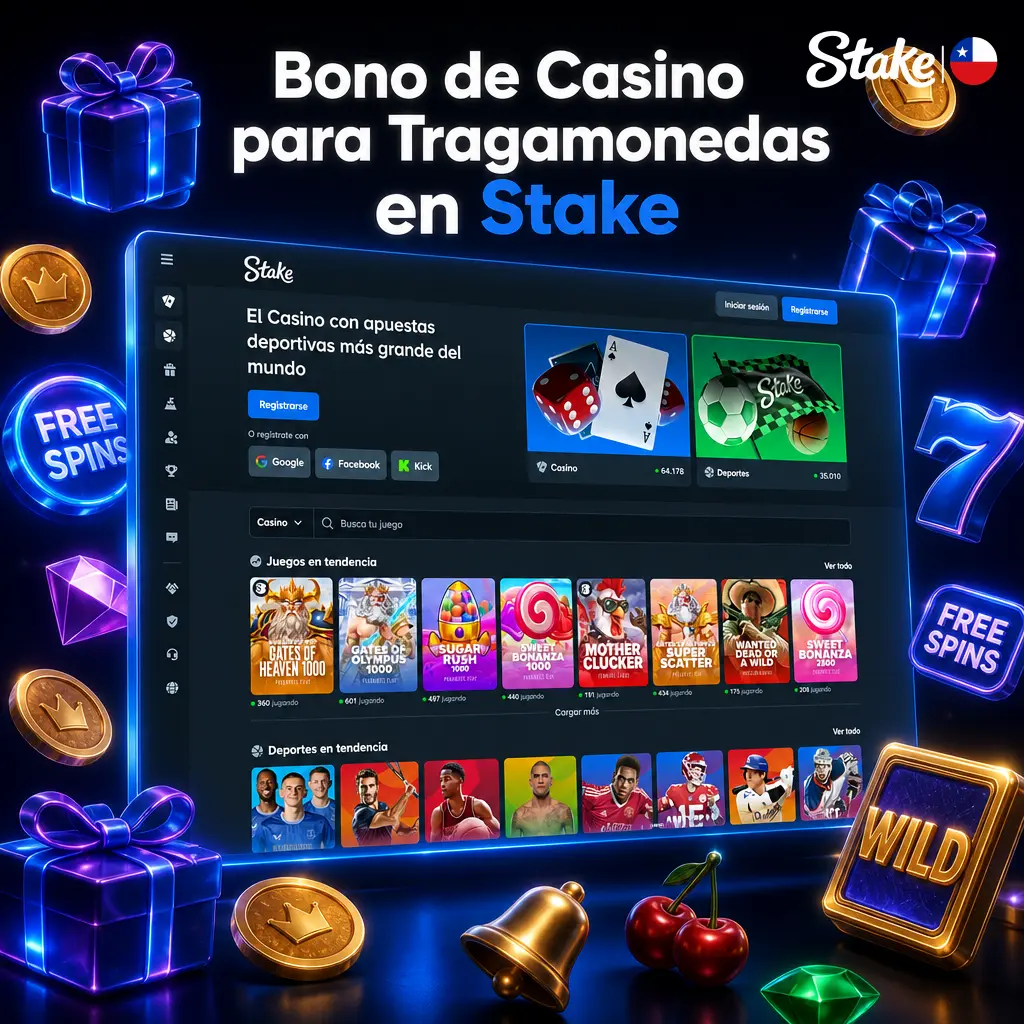 Bono de casino Stake para tragamonedas: rakeback desde 5%, VIP Club con 15 niveles y bonos semanales sin código.