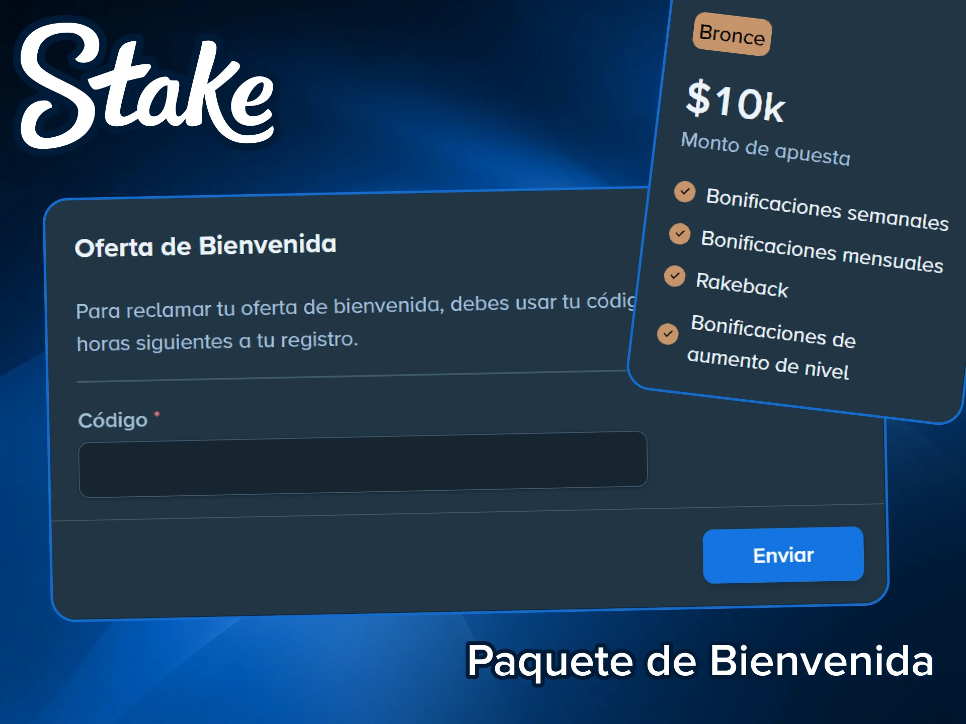 Regístrate en Stake Chile y reclama un excelente paquete de bienvenida.