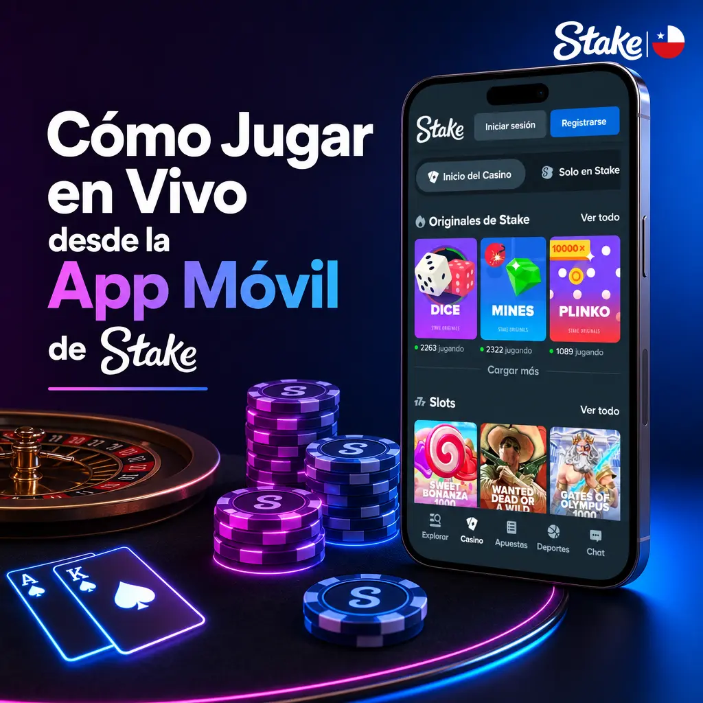Guía de cinco pasos para jugar casino en vivo desde la app móvil de Stake en iOS o Android