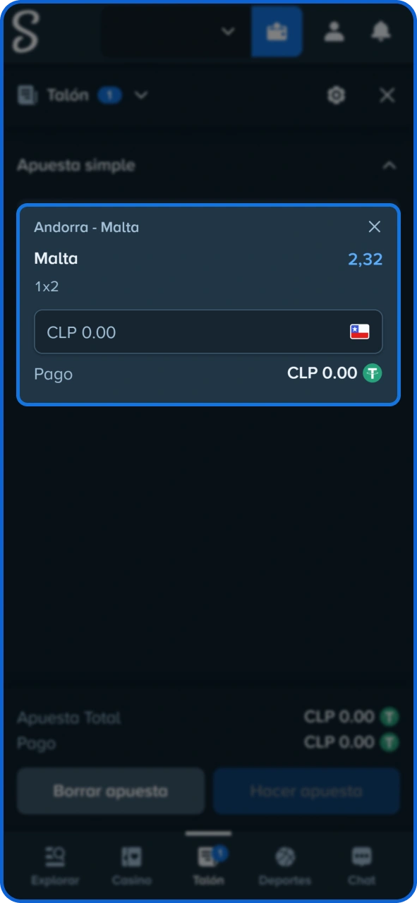 Prepara tu boleto de apuestas en la casa de apuestas Stake.