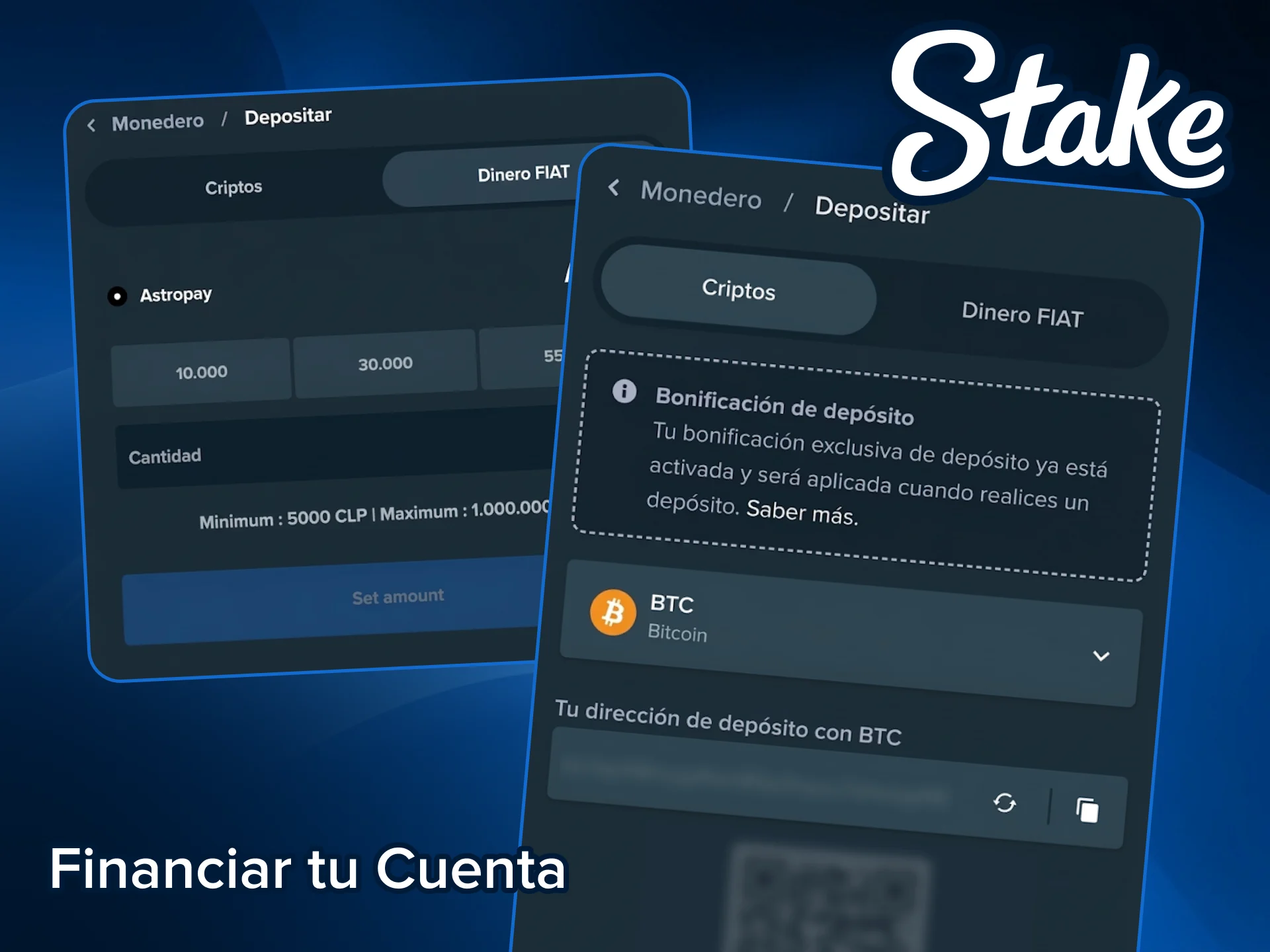 Aprende cómo financiar tu cuenta mediante transferencias en Stake.