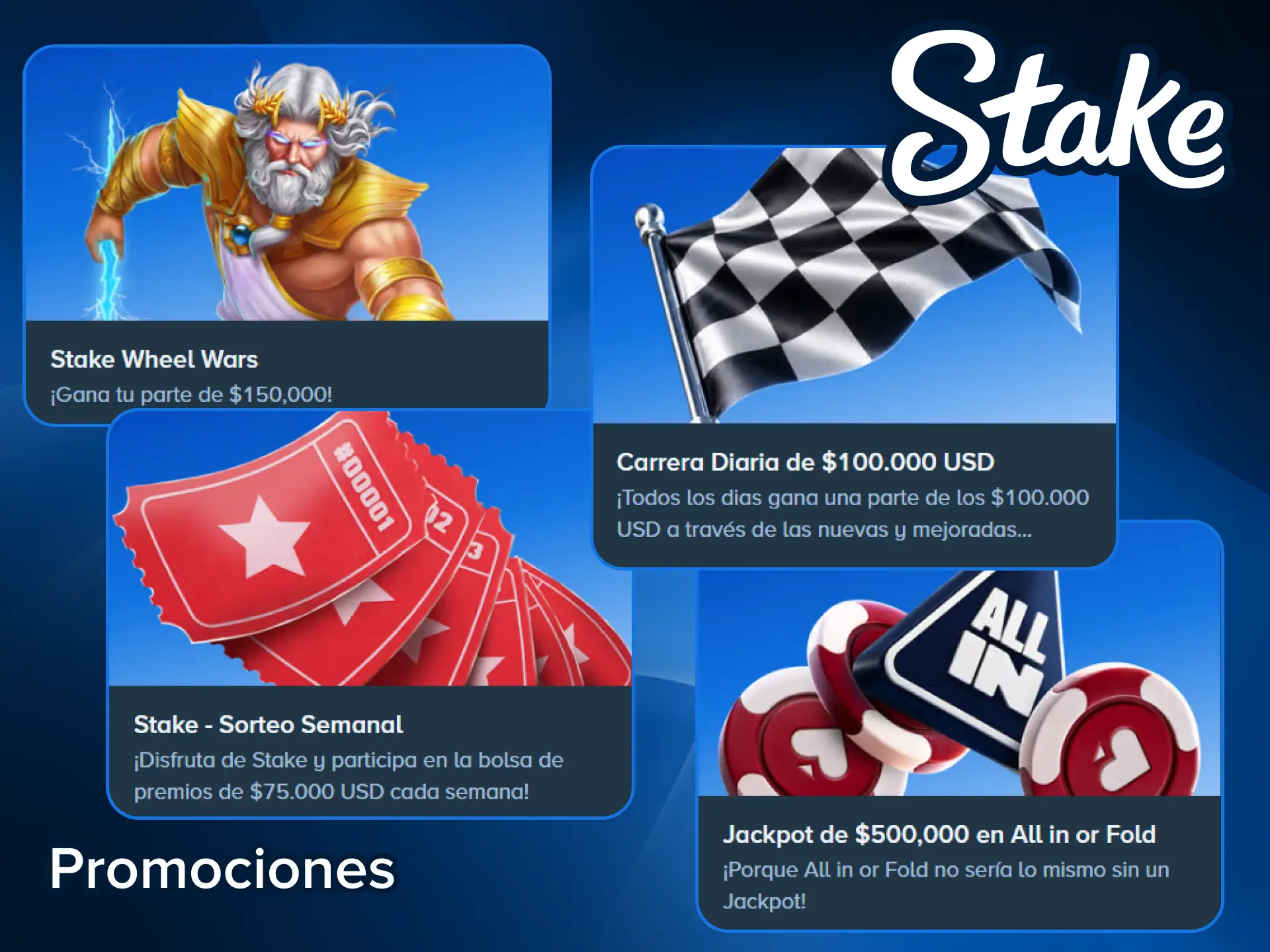 Reclama promociones semanales en Stake y supera todos los desafíos disponibles.