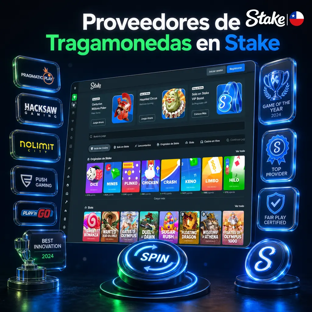Proveedores de tragamonedas en Stake: Pragmatic Play, Hacksaw, Nolimit City, Relax Gaming, Push Gaming, BGaming y Big Time Gaming.