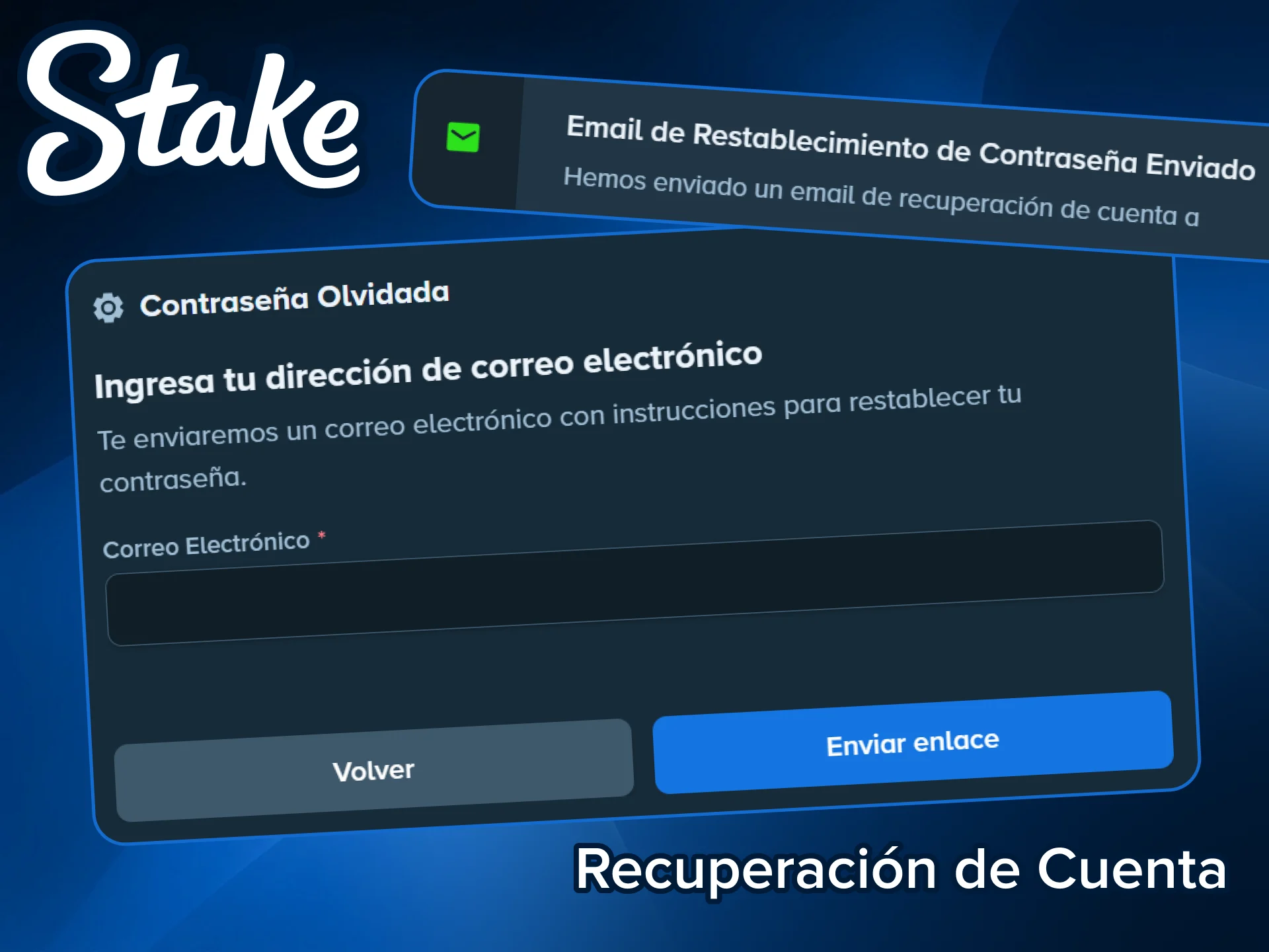 Recupera el acceso a tu cuenta de Stake y continúa jugando rápidamente.