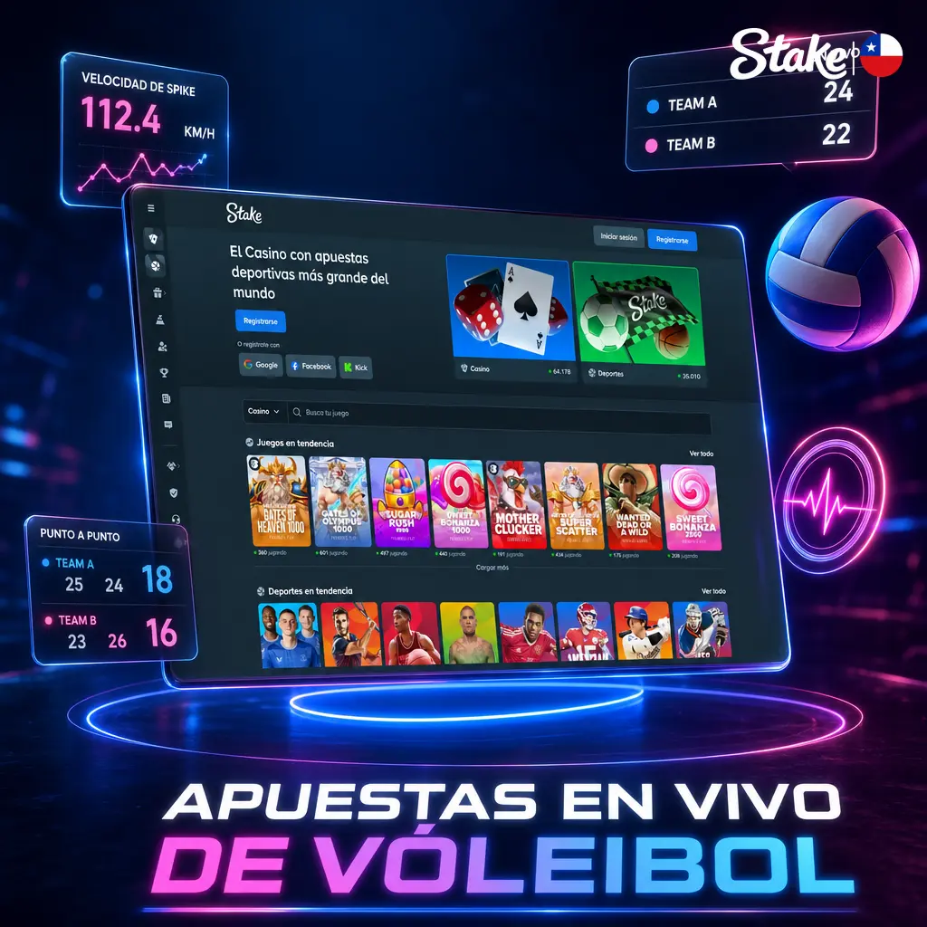 Cuotas en vivo de vóleibol en Stake con estadísticas de aces, bloqueos y errores por set para apostar con más información.