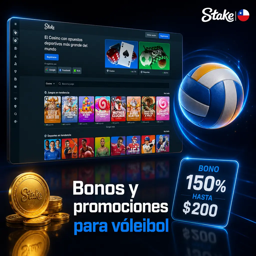 Bonos y promociones de Stake Sports para vóleibol: seguro de combinada, cuotas potenciadas y cashback VIP semanal