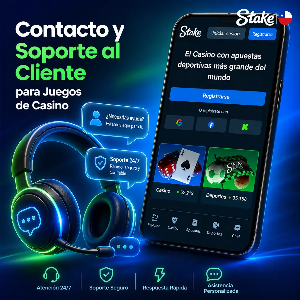 Soporte al cliente de Stake 24/7 para tragamonedas: chat en vivo, correo, centro de ayuda y redes sociales oficiales.